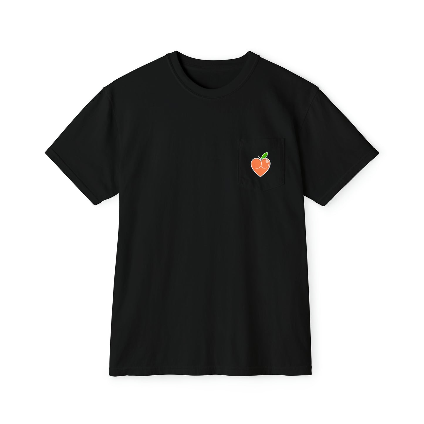 Peach Butt Heart — Unisex Garment-Dyed Pocket T-Shirt