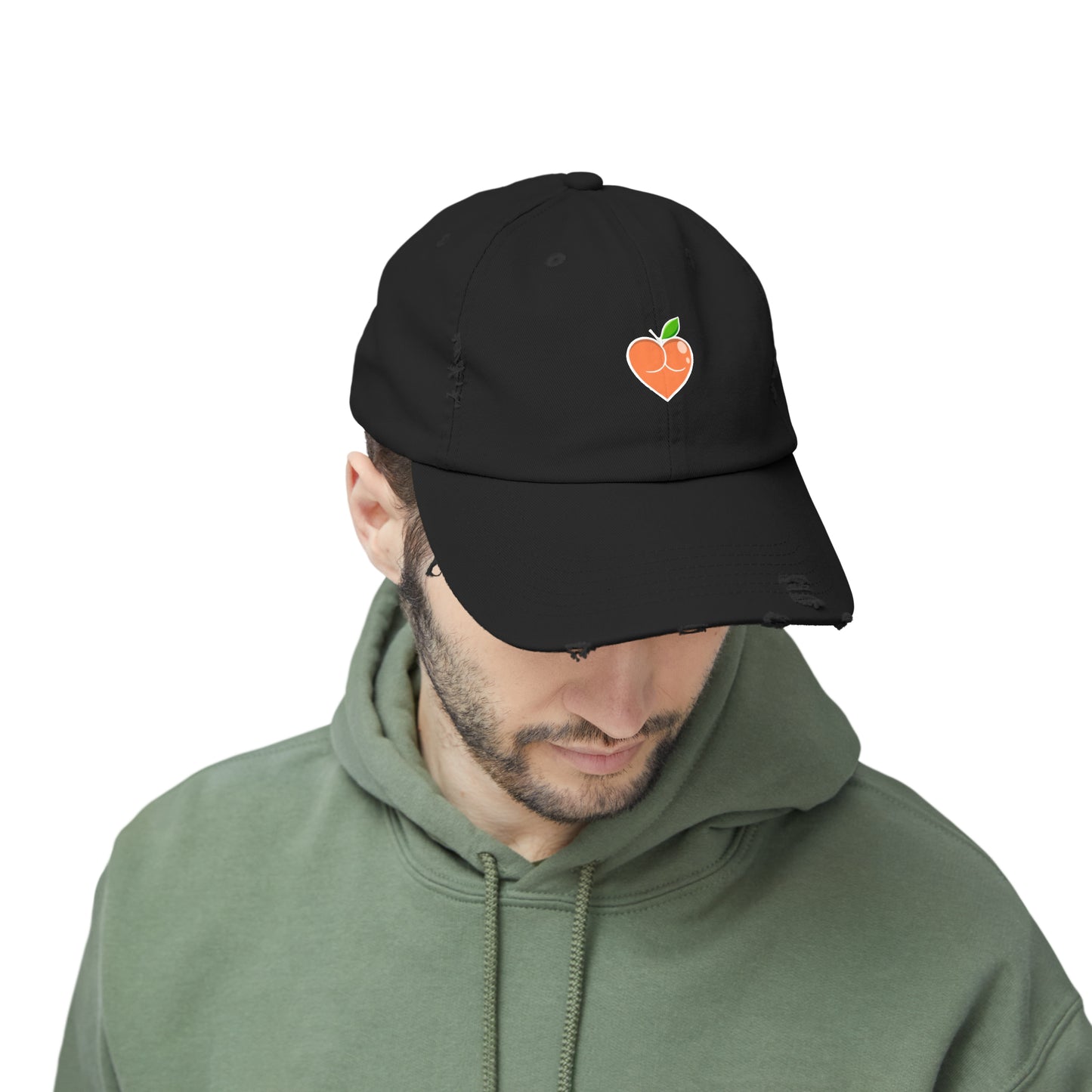 Peach Butt Heart —Unisex Distressed Cap