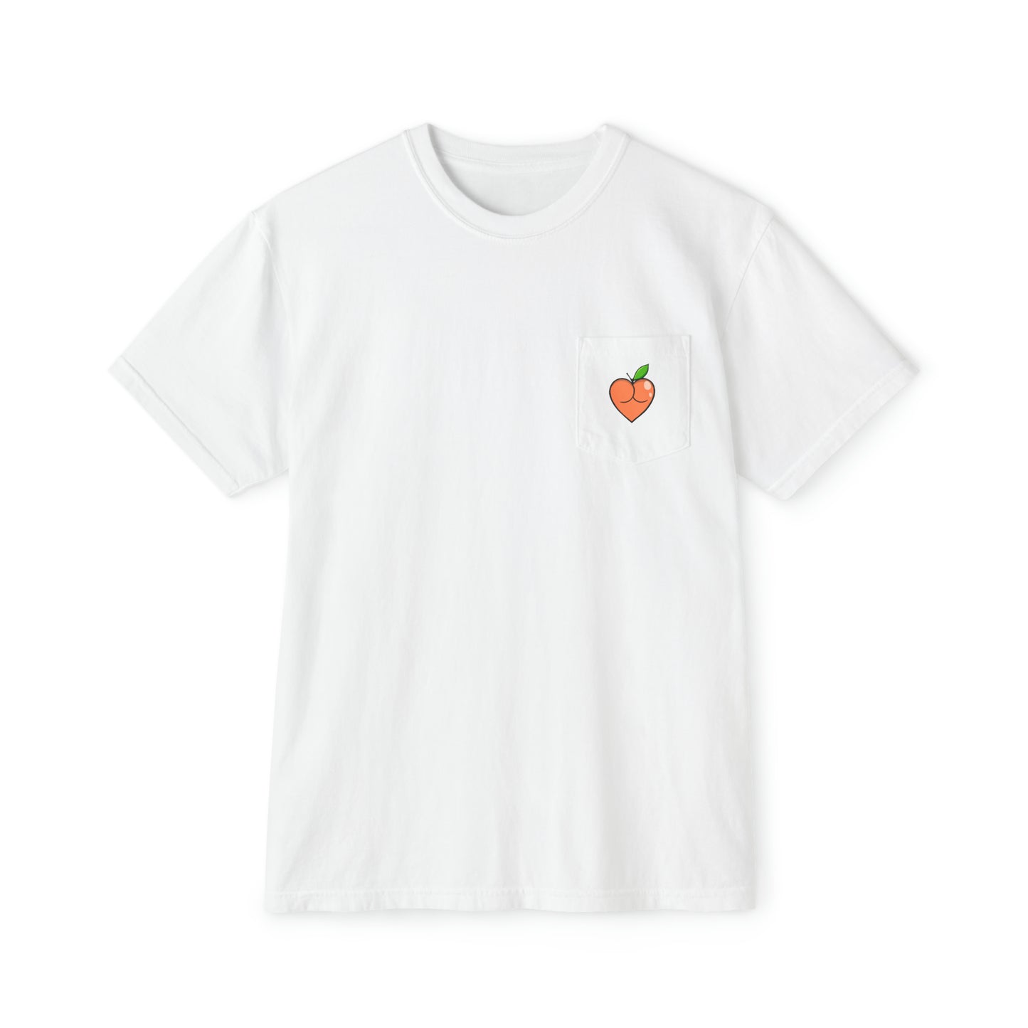 Peach Butt Heart — Unisex Garment-Dyed Pocket T-Shirt