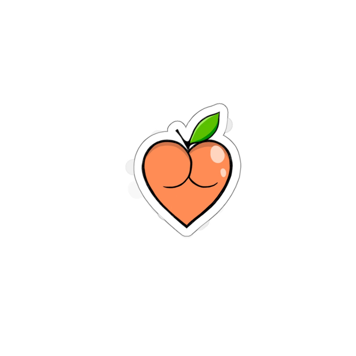 Peach Butt Heart — Kiss-Cut Stickers