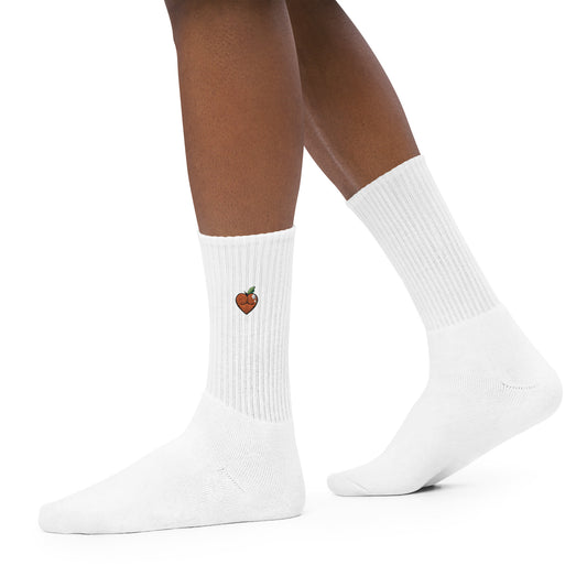 Peach Butt Heart — Embroidered socks