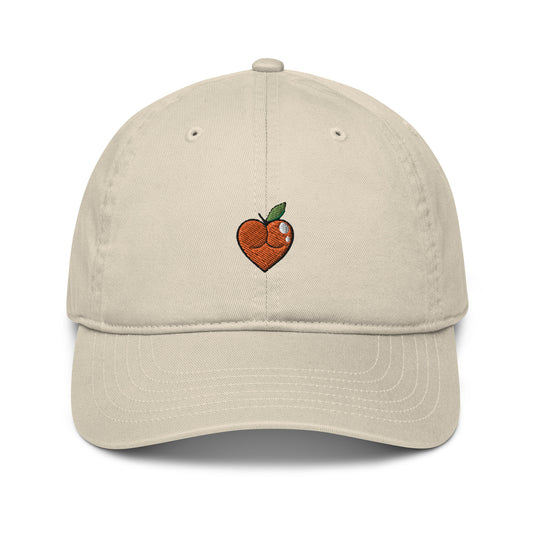 Peach Butt Heart — Embroidered Organic dad hat