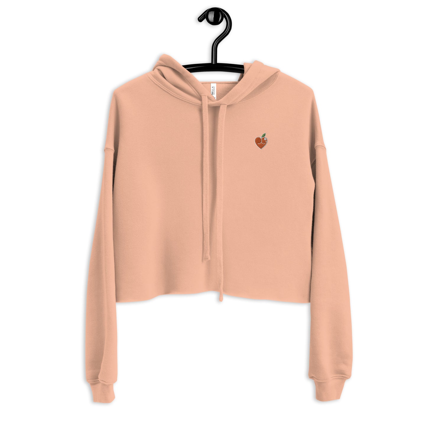 Peach Butt Heart — Crop Hoodie — Embroidered