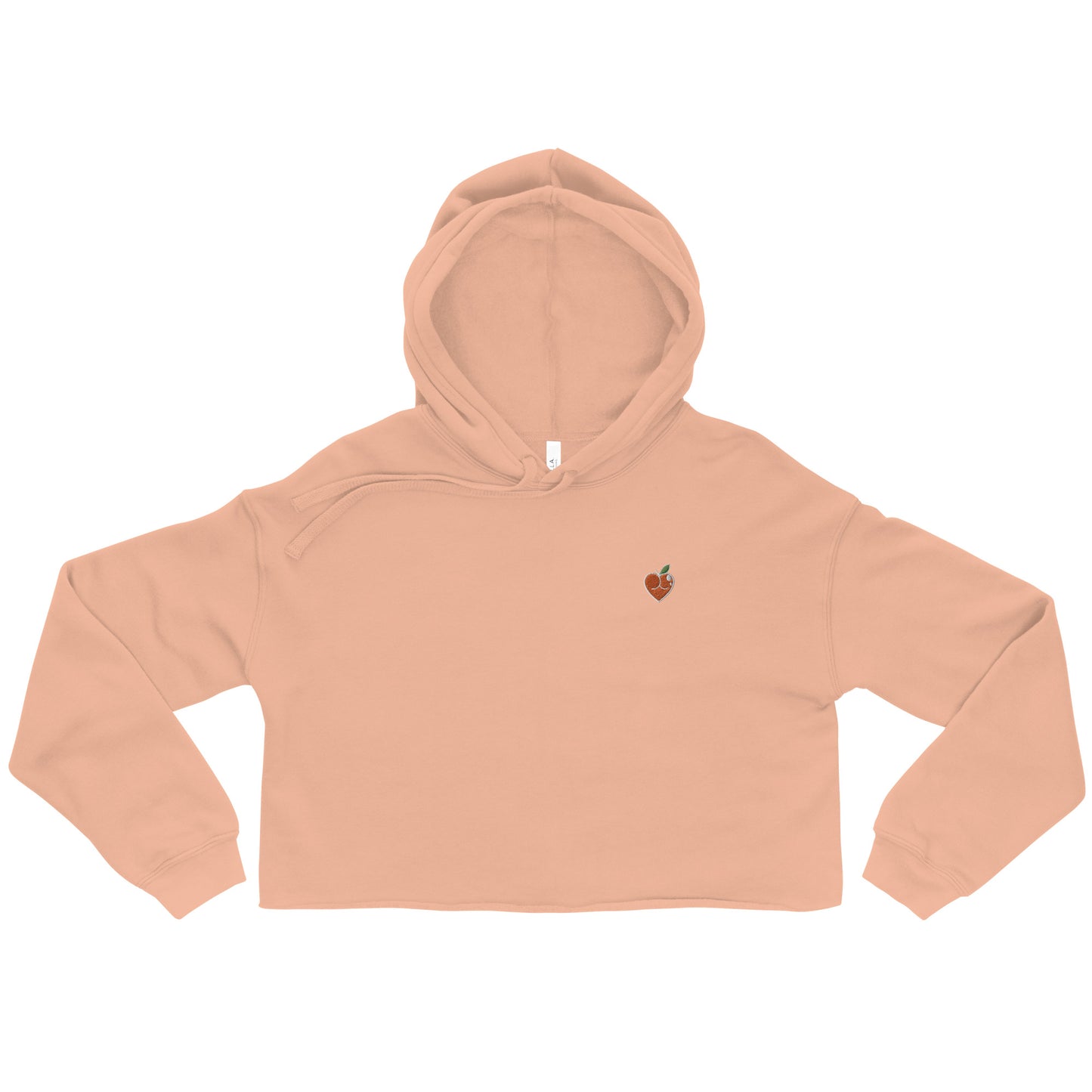 Peach Butt Heart — Crop Hoodie — Embroidered